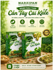 Bánh Rau Tươi Cải Kale Marzipan Healthy Granola Thanh Dinh Dưỡng 72g (8 Thanh) - Ăn Kiêng Healthy Giàu Hạt
