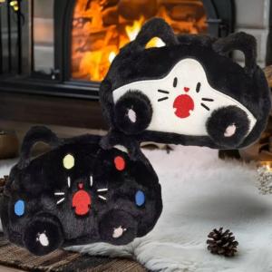 YAFEN Cute Cartoon Plush Kitten Pencil Case Multifunctional Large Capacity Stationery Bag School Supplies Gifts