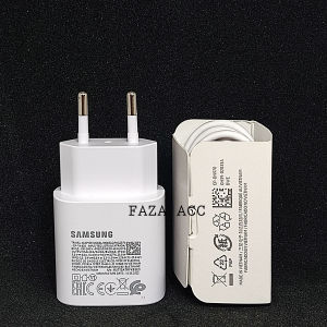 CHARGER SAMSUNG ORIGINAL 100% 25 WATT FAST CHARGING ORI ASLI / EP-TA800 / PUTIH / WHITE / MICRO USB / TYPE C / TEPSI / HIGH QUALITY / CARGER ORI / KABEL DATA / ADAPTOR / KEPALA CASAN 25W