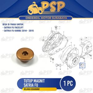 Tutup Magnit Satria FU (Kunci L) - Penutup Magnet Mesin Kancing Baut Baud Suzuki Satria FU 150 Karbu
