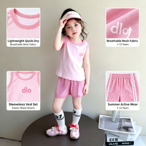 AILEBE Kids Sets Terno Sleeveless Sando Shorts Set Lightweight Breathable Quick-Dry Fabric Summer Wear Cute Ribbed Style Comfy Pambahay OOTD For Boys Girls 1-12 Years