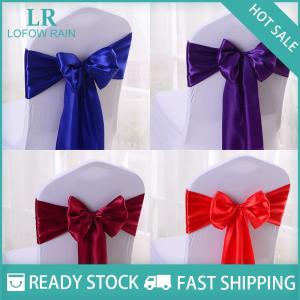 LF Wholesale✨Flash Sale ✨ Khăn choàng sa tanh đầy màu sắc nơ ghế đám cưới chất lượng cao khăn choàng ghế đồ trang trí tiệc sinh nhật khách sạn biểu diễn bán sỉ