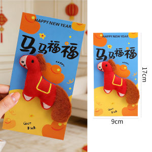 2026 New Year Red Envelope Year of The Horse Cartoon 3D Plush Doll Lucky Money Pocket Spring Festival Gift