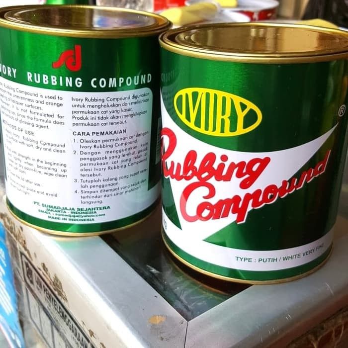 Rubbing Compound Ivory Putih Merah kuning besar Kasar Halus Cat Baret 1kg