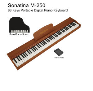 88 Keys Portable Digital Piano Sonatina M-250 Standard Keyboard Full Size Key Pure Piano Sound Electronic Piano Keyboard Sonatina M-250 Piano-Only Mode