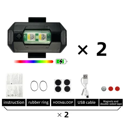 AUTOFun 7 Warna Lampu Strobo Dapat Diisi Ulang Motor Modifikasi Lampu Universal Sepeda Lampu Flash Lampu Strobo Motor Retrofit DIY