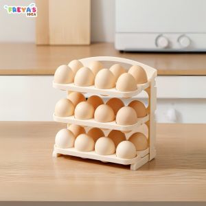 FR-C1279 Rak Telur 3 Tingkat Bisa Dilipat Egg Storage Box Organizer / Tempat Telur Ayam 24 Lubang