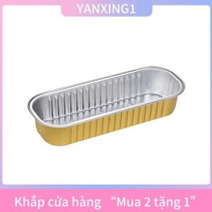[COD] YANXING1 10 cái Mini Loaf chảo có không có nắp đậy hình chữ nhật nhôm lá nướng chảo tái sử dụng mini bánh mì container Muffin tins