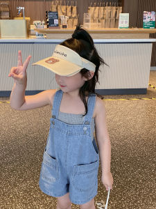 CMALL ชุดเซ็ทเอี้ยมยีนส์ +เสื้อสายเดี่ยวสีเทา แฟชั่นเด็กน่ารักๆ  รุ่น LL045