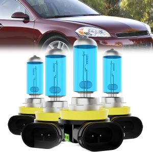 Headlight Bulbs Fit For Chevy Impala 2000-2005 9005 High Beam + 9006 Low Beam + 880 Fog Lights Halogen Bulb 6000K White Light Plug and Play Pack of 6