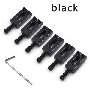 6Pcs/Set Flat Size Bridge Saddles Tremolo Trem Bridge Set Zinc Alloy for Electric Guitar Accesories