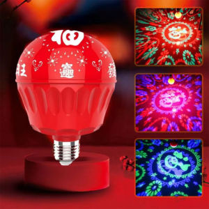 Spring Festival Colorful Colorful Good Luck Light Bulb 2024 Chinese New Year Decoration For Home LED Lantern Holiday Supplies