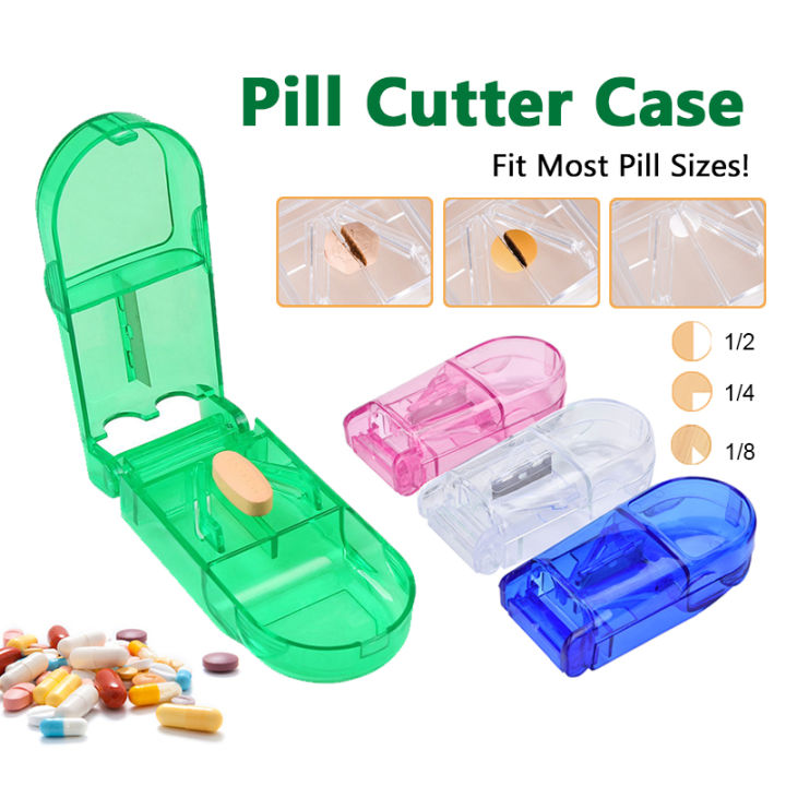 Pill Cutter Splitter Portable Pill Divider Compartment Box Tablet ...