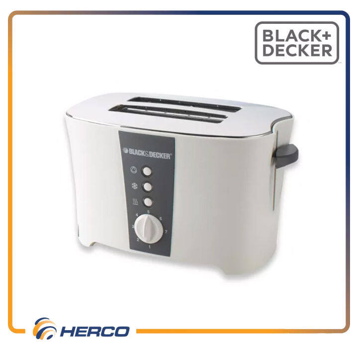 BLACK DECKER 2 Slice Bread Toaster with Cool Touch Body White