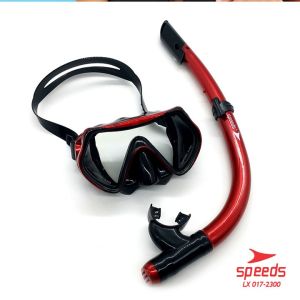 SPEEDS Kacamata renang Snorkel PVC alat Selam Snorkel Diving Anti Fog 017-2300