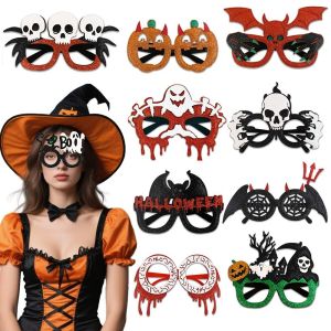 IPIE2 Nhựa Kính mắt hình đầu lâu bí ngô Bộ xương Ma Kính Halloween Sáng tạo Đạo cụ cosplay Khung kính Halloween Đàn ông và phụ nữ