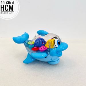[CÓ ĐÈN NHẠC - CLIP THẬT] Đồ chơi trẻ em lồng đèn trung thu hình cá heo có vây và đuôi chuyển động cho bé yêu động vật