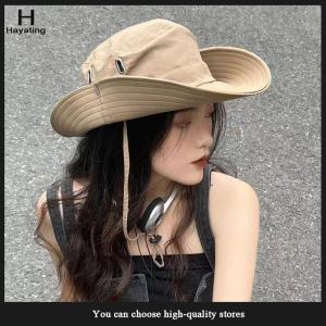 Hayating High Quality Sun Protection Bucket Hats Wide Brimmed Hats With Adjustable Drawstring Bucket Hats