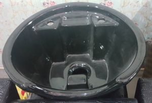 🔥ส่งฟรีทั่วไทย🔥อ่างสระเซรามิกแบบลึกสีดำ สำหรับวางเตียงสระผม ทุกประเภท