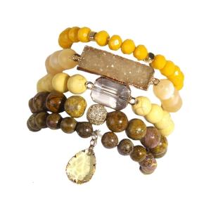 สร้อยข้อมือหินศิลปะสร้อยข้อมือเครื่องรางแบบปรับได้สร้อยข้อมือเม็ดประคำงานประดิษฐ์ด้วยตัวเองสำหรับ Comfort และสไตล์ในทุกโอกาส