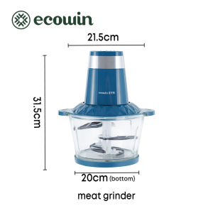 Ecowin meat grinder  household electric small fully automatic multi-function minced vegetables and minced meat 2L large capacity 220V  Tempered glass+PP material