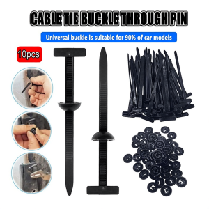 Heavy-Duty Universal Nylon Cable Tie Buckle Set – Self-Locking Zip Ties for Car Fender Trunk Panel & Wire Management
