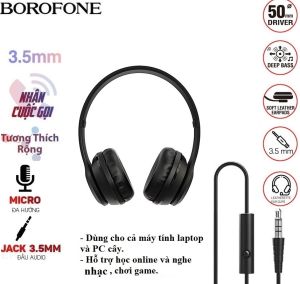 ( SIÊU BỀN ) Tai nghe chụp tai chính hãng có míc hỗ trợ học online và chơi game chính hãng dây 3.5mm chống đứt