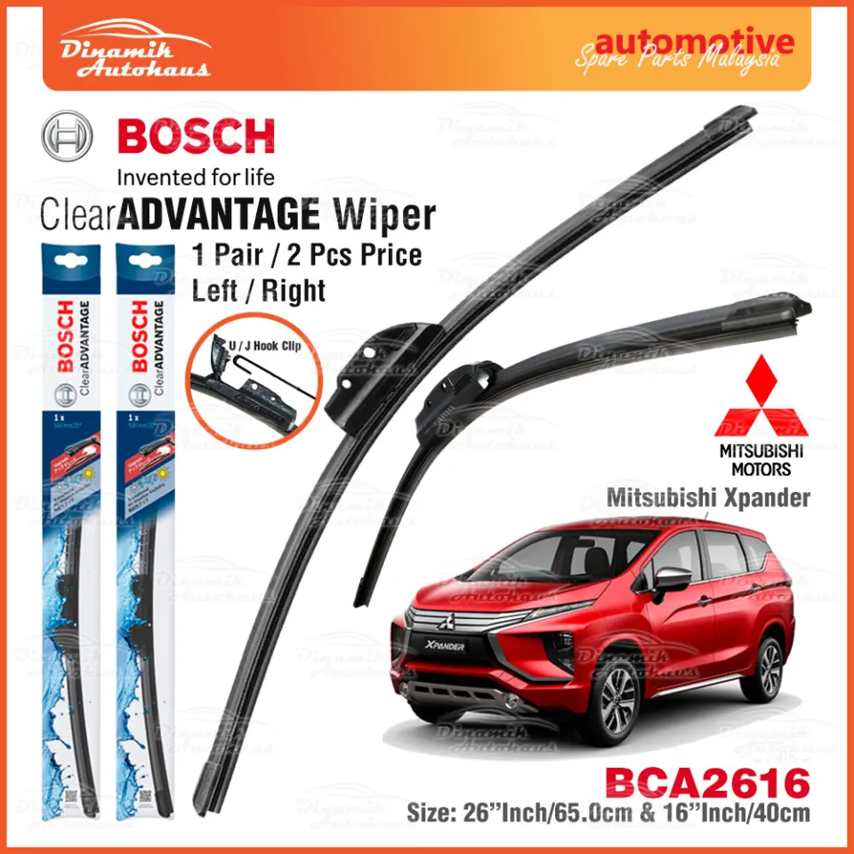 thumbnail image 2 of Bosch Clear Advantage Wiper Blades - 26 & 16 Inch Combo Pack For Front Windshield (J-Hook, Easy Install) 2 of 3