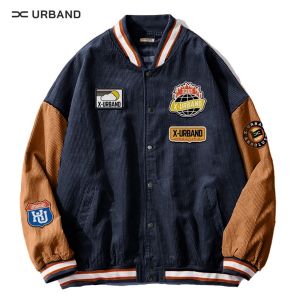 Jacket Varsity Corduroy Kasual Pria Wanita Baseball Vintage Full Bordir A507
