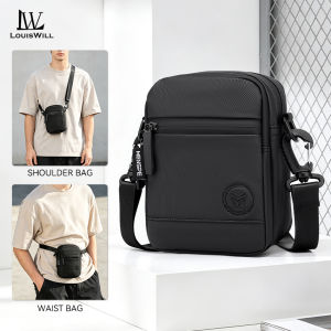 LouisWill Men Bag Fashion Mens Shoulder Bag Mini Waist Bag Leisure Crossbody Bag Waterproof Fanny Pack Messenger Bag Sling Bag Casual Day Bag Street Shoulder Bag for Men