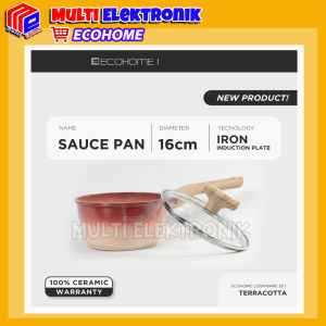 Panci Sauce Pan 16 cm Ecohome Cookware Greblon Ceramic Anti Lengket