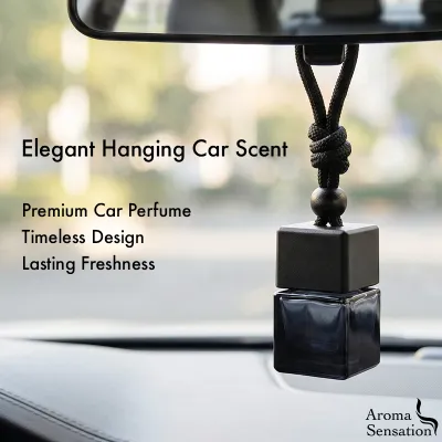 10ml Hanging Car Perfume | Gradient Black Bottle | Rearview Mirror Diffuser | Long-lasting Scent | 10 Natural Fragrances