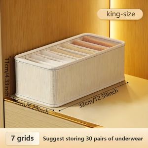 Multifunctional Storage Box for Underwear Socks Pants etc. Wardrobe Space Saving Organizer with Handle