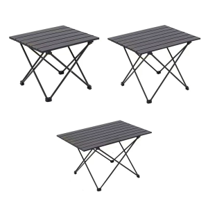 โต๊ะที่ตั้งแคมป์อลูมิเนียมกันสนิมพร้อมโต๊ะพกพาหนาสำหรับตกปลาปิกนิกและเดินป่า