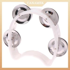 [CANAMEK] Kindergarten Hand-held Tambourine Metal Bells Plastic Rattle Ball Percussion KTV Party Kids Game Toy Musical Instrument