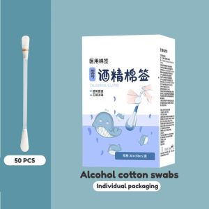 50PCS Disposable Medical Iodine Cotton Swab Disinfection Outdoor Antibacterial Care Dressing