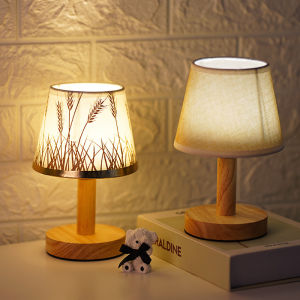 YONUO Đèn ngủ/ đèn học led để bàn/ đầu giường bằng gỗ nguyên khối trang trí phòng ấm áp cấp nguồn bằng cổng usb-INTL