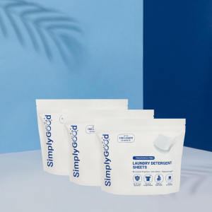 SimplyGood Fragrance Free Laundry Detergent Sheet [Anti-bacterial and plant-based] [1/3/6 Pack]