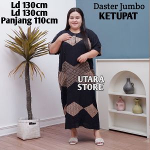Daster Jumbo Ld 130 Ld 140 XXXL XXXXL Bahan Rayon Adem Busui Friendly Kancing Depan
