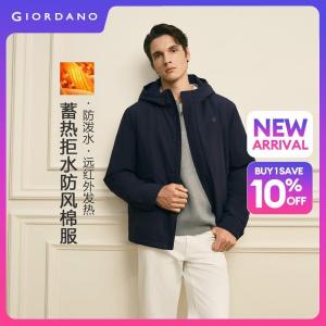GIORDANO Men Jackets G+ Far-Infrared Hooded Jackets Windproof Fashionable Casual Warm Padded Jackets 01076680