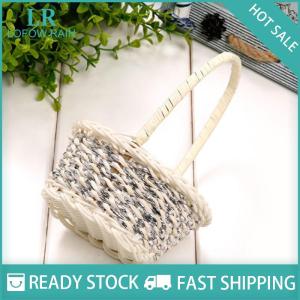 LF Wholesale✨Flash Sale ✨ 1pc Woven Flower Basket Hand-Held Basket Wedding Party Decorative Basket