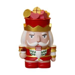 Decorative Nutcrackers Figure Banks Resins Christmas Figurine for Saving and Seasonal Cheer