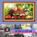 TRANH DÁN TƯỜNG TRANG TRÍ PHÒNG BẾP VẢI Lụa 3D. CAO 67CM NGANG94CM.TẶNG KEO DÁN TRANH. 