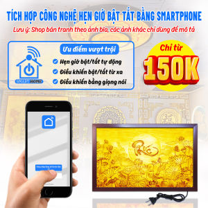 Đèn Hào Quang Trúc Chỉ In Ngang Hoa Sen Chữ Phúc Trang Trí Bàn Thờ Gia Tiên Treo Tường TC-TN-27