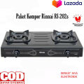 Harga Promo RINNAI Kompor Gas 2 Tungku RI-202S Bahan Sangat Kuat Hitam Teflon SI API BIRU SUPER AWET. 