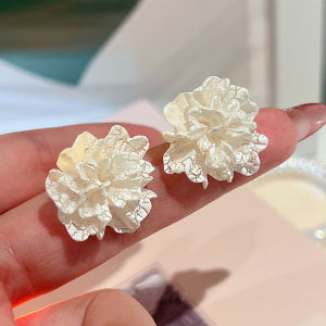 Corinna Spring Summer Camellia Flower Earrings 925 Silver Temperament Girl Simple Trendy Cute Earrings
