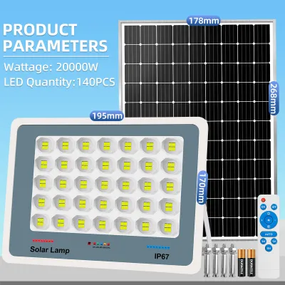 KKSKY Solar Flood Light Super Bright 100000W Solar Street Lights With Solar Panel Automatic Lighting Outdoor Waterproof Heavy Duty Garden Lamps 5 Years Warranty 10000watts Suitable for Outside Garage Yard Walkway