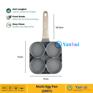 Panci Anti Lengket Empat Lubang Penggorengan Steak Panci Sarapan Burger Telur- Pembayaran Di Tempat