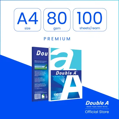 Double A 80gsm A4 Size (100 sheets/pack)