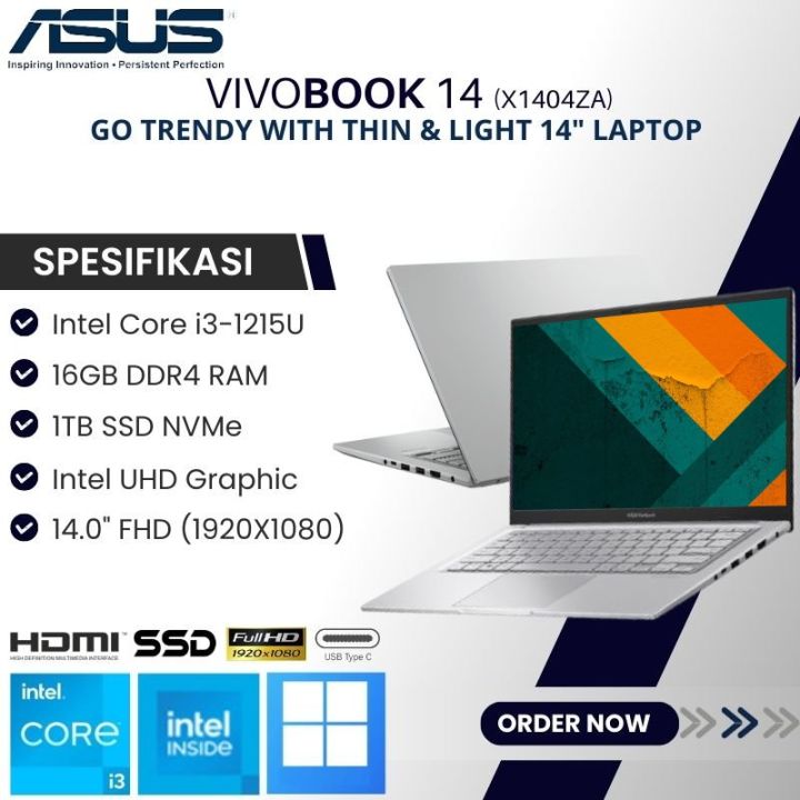 Laptop Asus Vivobook 14 X1404ZA Intel Core I3 1215U RAM 16GB 1TB